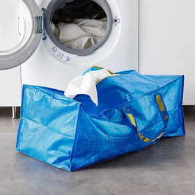 IKEA Frakta blue bag 4-pack laundry-day ready and sturdy.