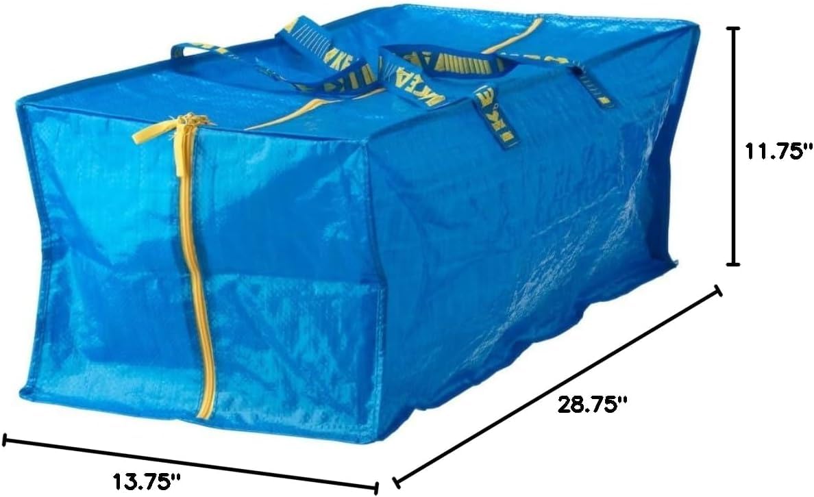 IKEA Frakta blue bag 4-pack side view for daily use.