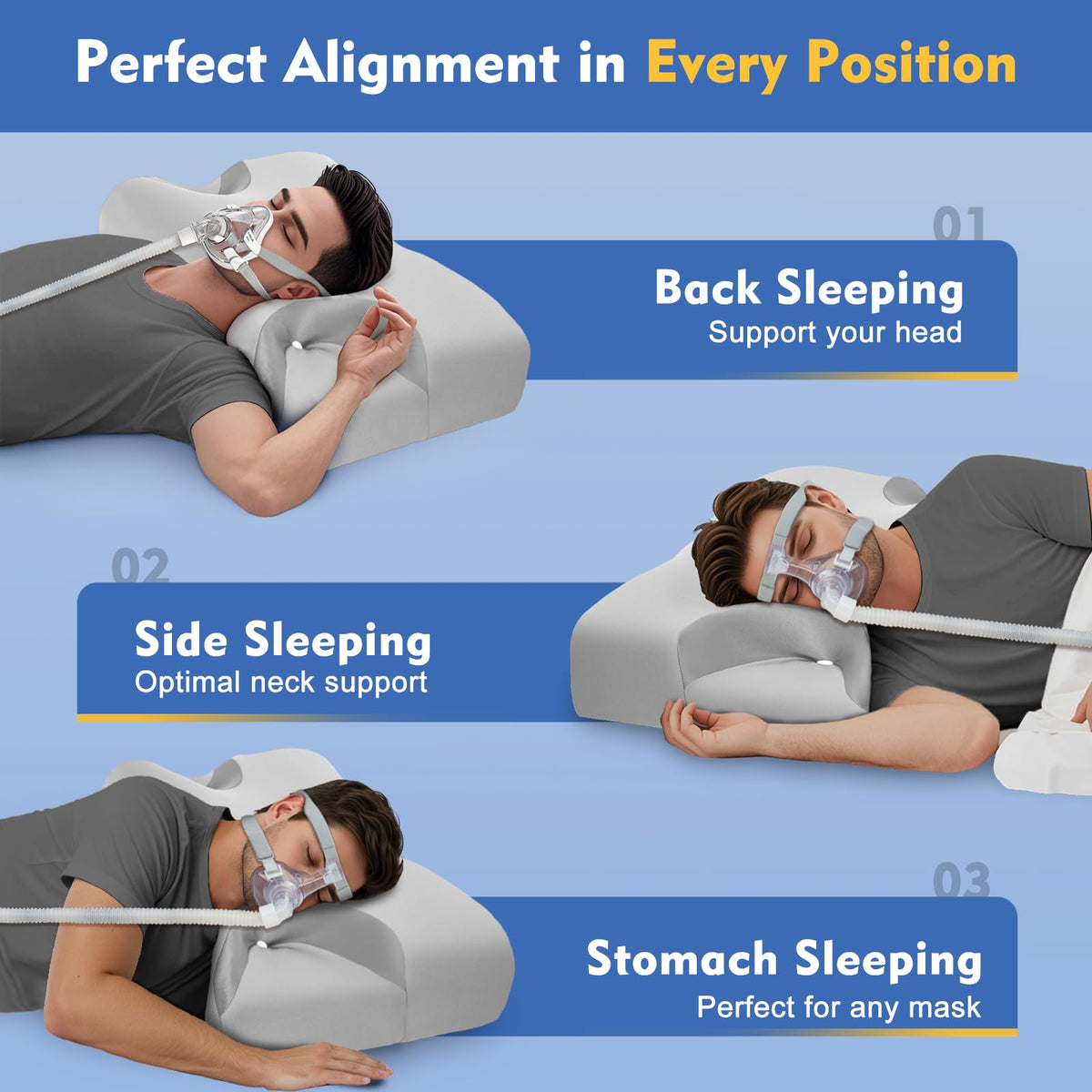 IKSTAR CPAP cervical pillow cooling cover helps hot sleepers stay comfortable.