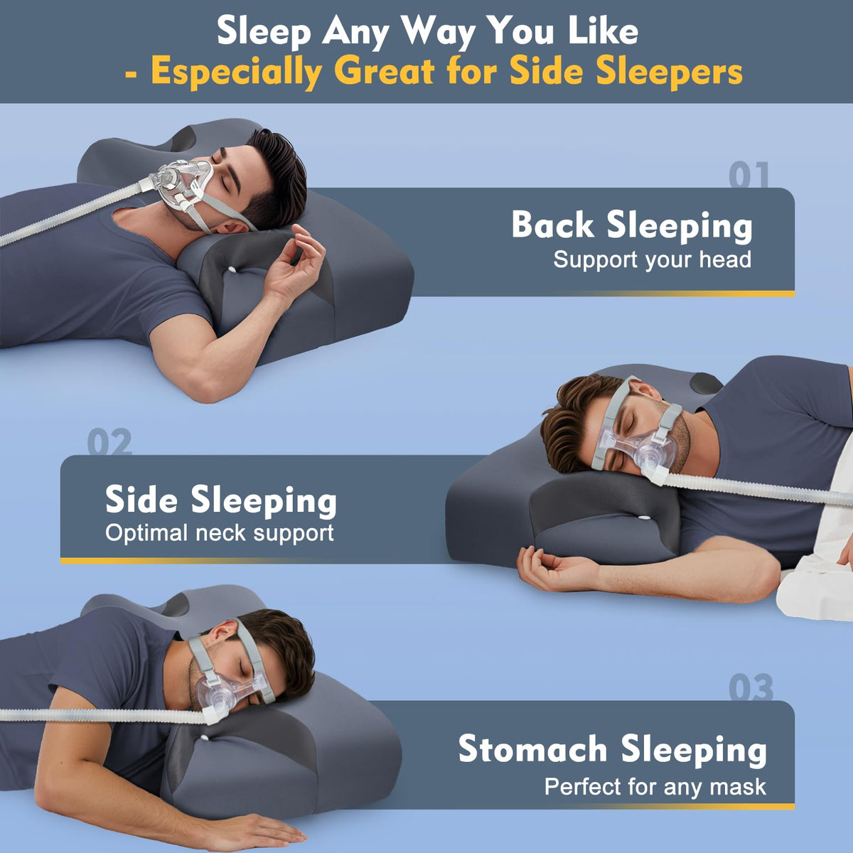 IKSTAR cervical memory foam pillow provides ergonomic neck relief and shoulder ease