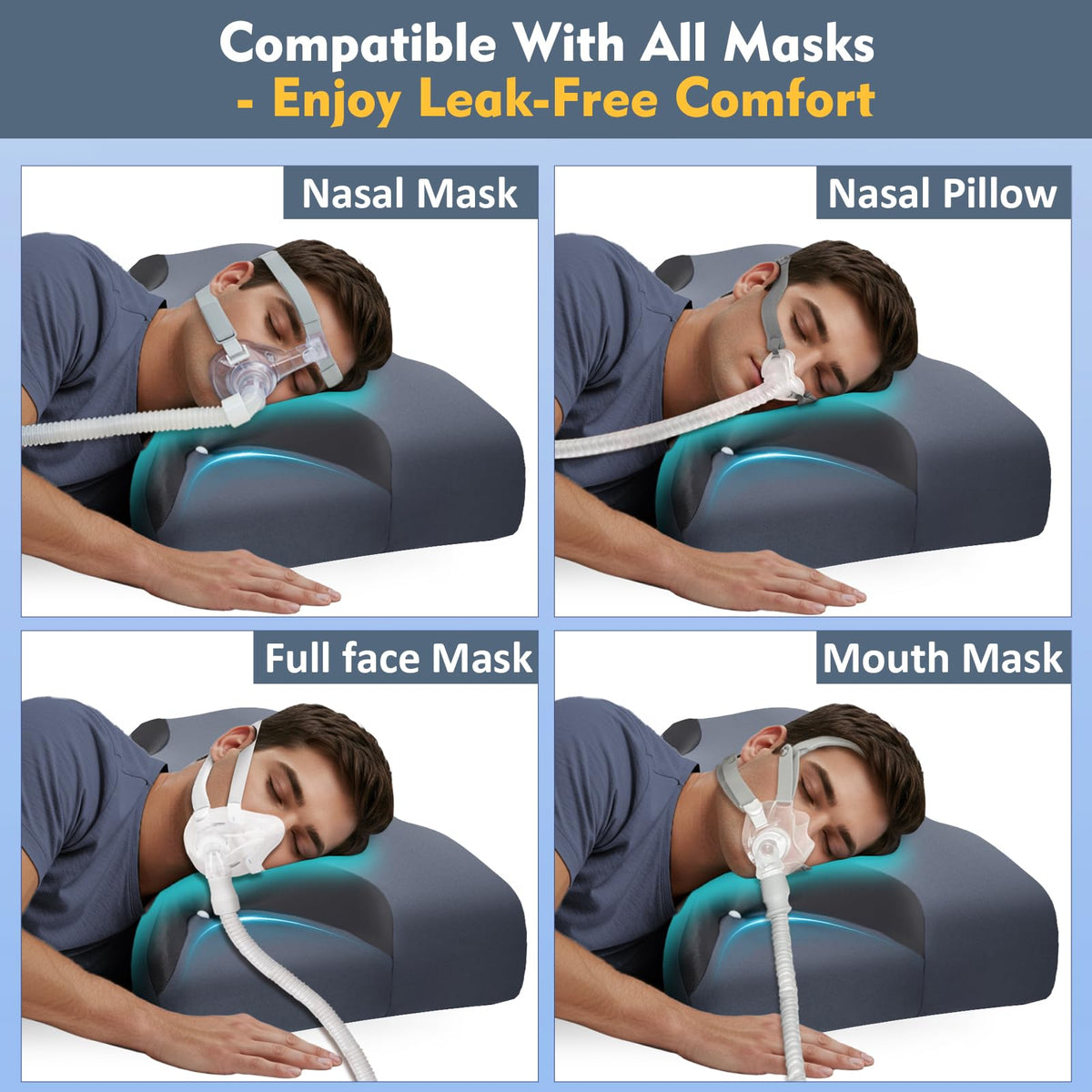 IKSTAR CPAP pillow dual-height design with 2cm insert for customizable neck support