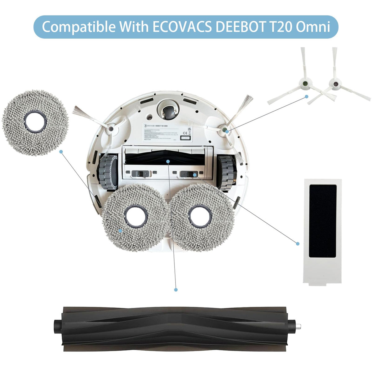 iKuKurun Deebot T20 Omni mop pads provide gentle, streak-free mopping