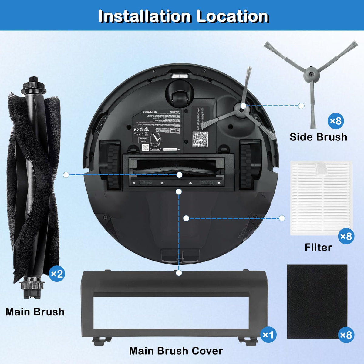 iKuKurun eufy L60/L50 clean tool helps remove hair and debris from brushes