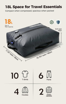 IKYWT TPU bags with IP67 zipper protect clothes from moisture.