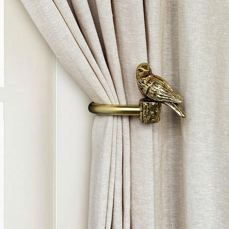ILAISIHOME resin bird curtain holdbacks in gold add a charming focal point for drapes