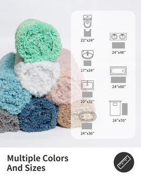 ILANGO beige bath rug color-options include white pink grey blue