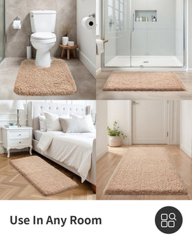 ILANGO beige bath rug multi-scenario-coverage suitable for bathrooms, bedrooms, and more