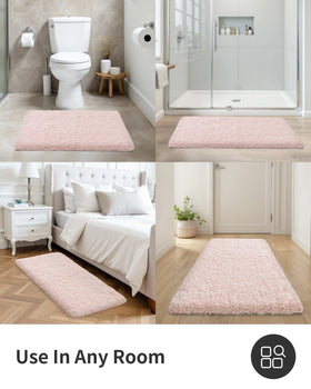 ILANGO pink bath rug 32x20 built to endure daily use