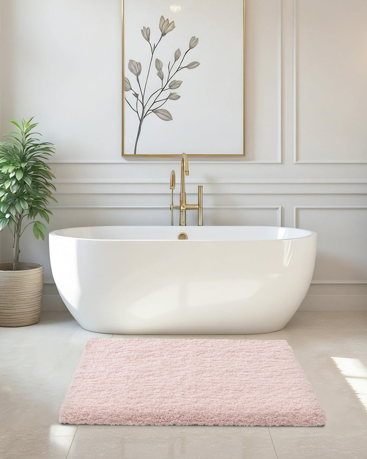 ILANGO pink bath rug 32x20 quick-clean and fluffy after washing