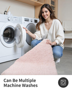 ILANGO pink bath rug 32x20 is pet-friendly and durable