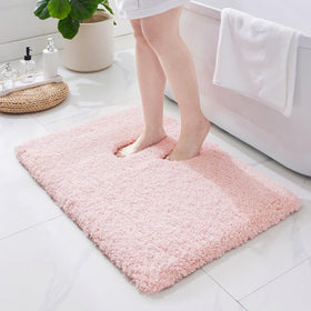 ILANGO pink bath rug 32x20 with soft plush pile for luxury bathroom comfort
