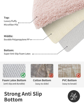 ILANGO Pink Christmas bath rug machine washable for easy care