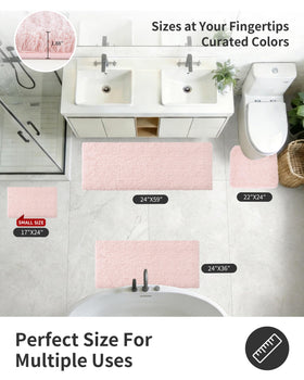 ILANGO Pink Christmas bath rug anti-slip bottom detail for stable footing