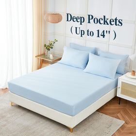 ILAVANDE king-size blue pillowcase 20x40 for breathable, wrinkle-resistant pillow support