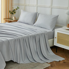 ILAVANDE king size sheet set packshot in grey for hotel-like luxury and all-season comfort