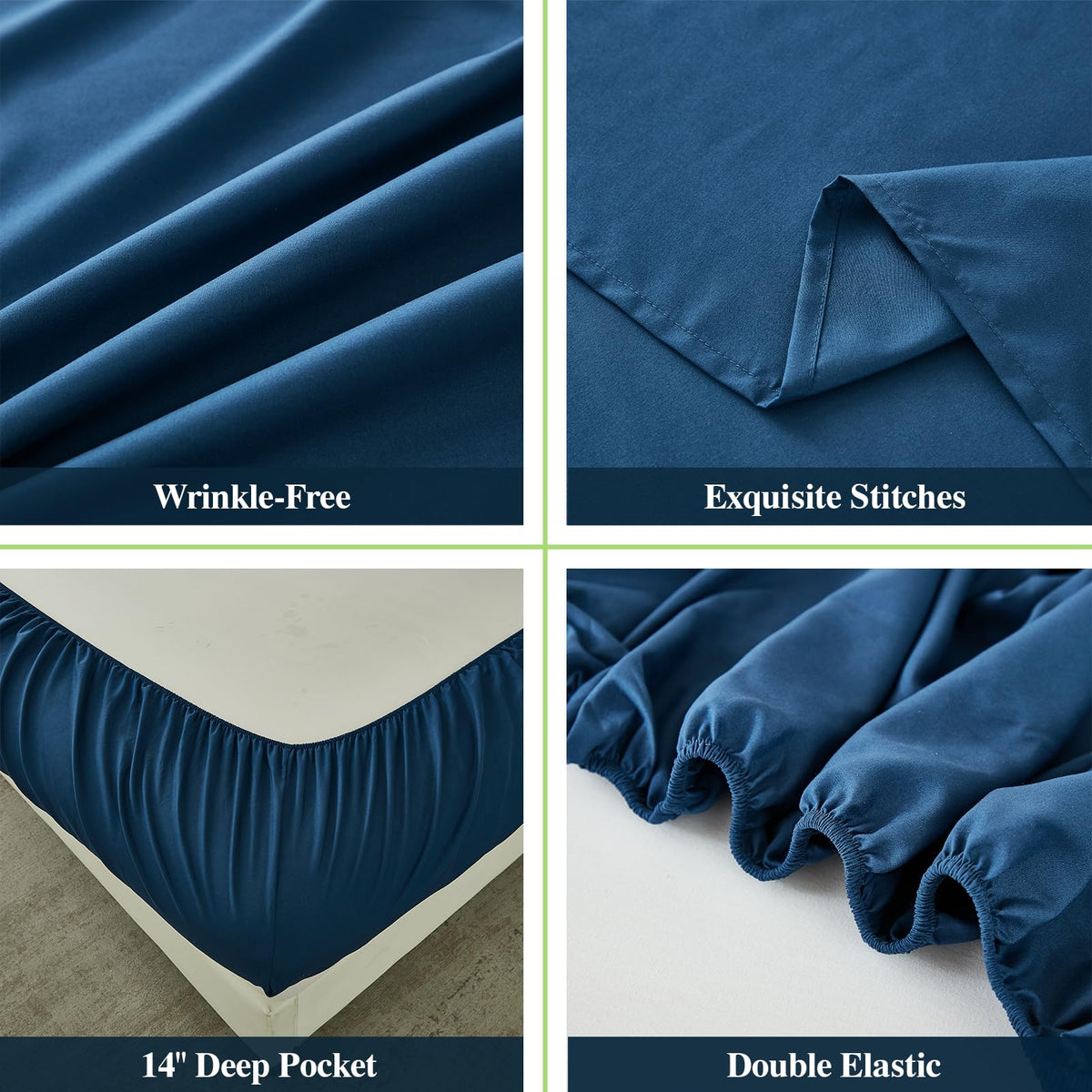 ILAVANDE Navy Blue Queen Pillowcase 3 supports gentle warmth and skin-friendly sleep.