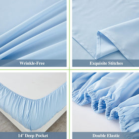 ILAVANDE Queen Sheets Set breathable fabric ideal for year-round sleep.