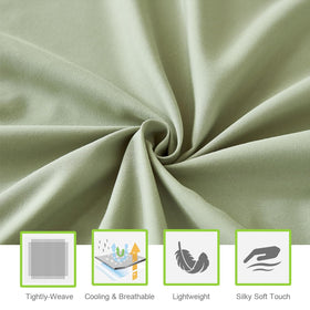 ILAVANDE Sage King fabric weave close-up shows silky microfiber texture