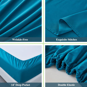 ILAVANDE deep-pocket design up to 14 inches enhances bed sheet fit