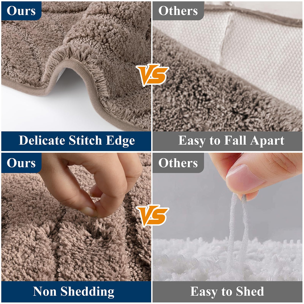 Ileading 5 piece bathroom rugs set coffee color overview