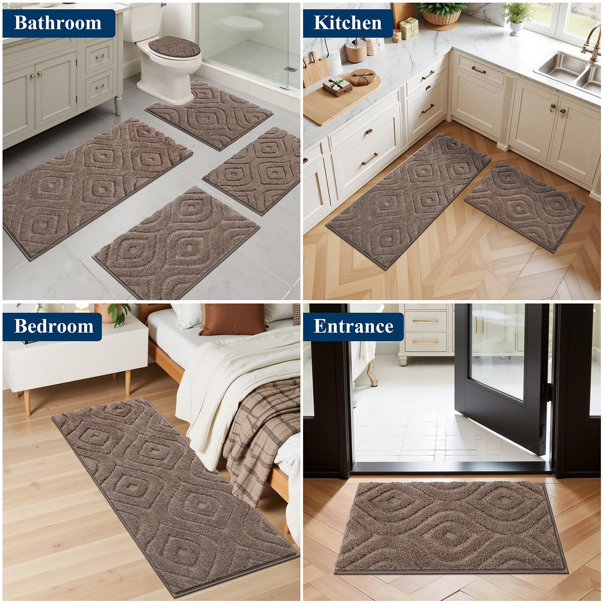 Ileading non slip bottom secures on tile and wood floors