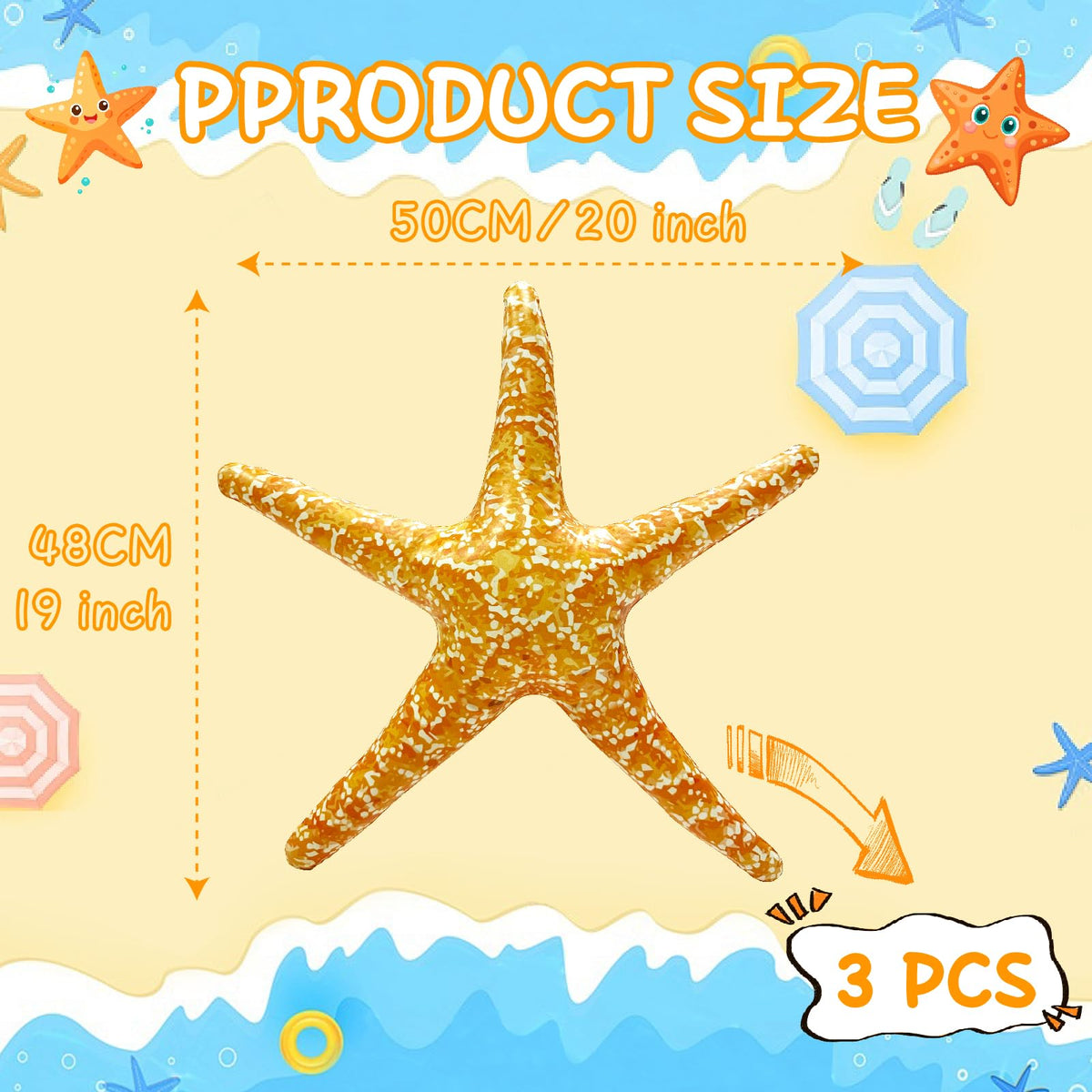 ILEISURELY starfish balloons—durable decor for an ocean themed banner and backdrop.