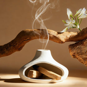 ILIYETIX white ceramic design complements any room while holding incense and smudge materials.