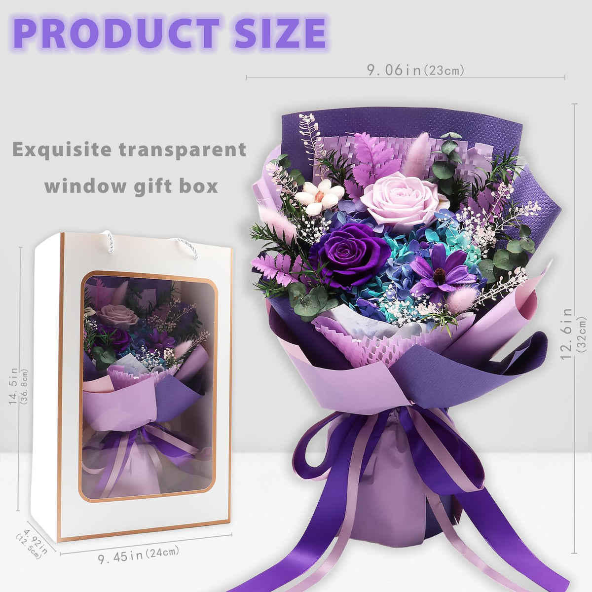 iLovDesign preserved roses bouquet in orange mood for warmth and joy
