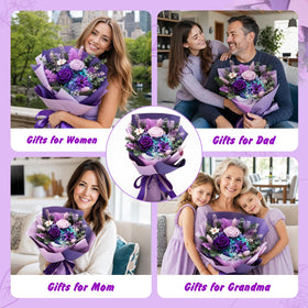 iLovDesign preserved roses bouquet in purple mood for elegant gifting