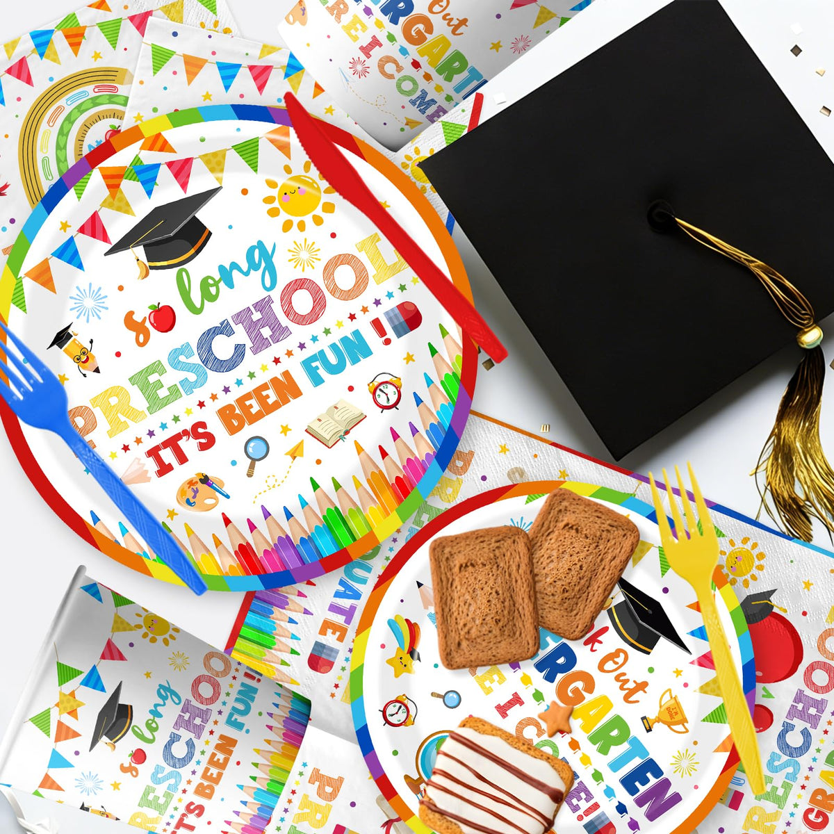 ILUIGGW Preschool graduation napkins for quick cleanup and cheer.