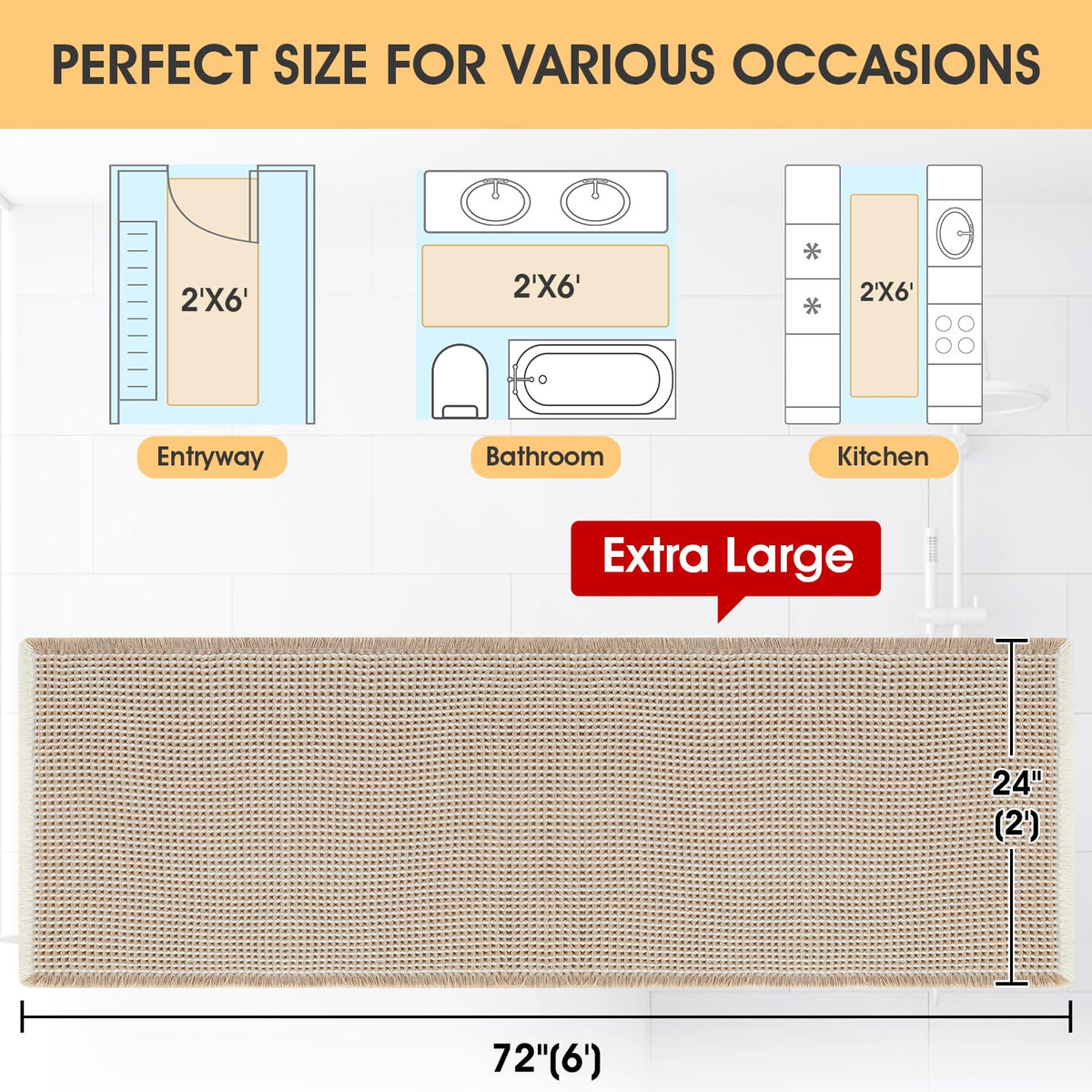 IM HOME Machine-washable care label close-up communicates easy cleaning and upkeep.