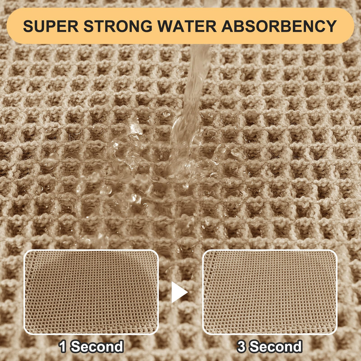 IM HOME Upgrade Waffle Bath Mat absorbs water quickly for fast drying in space