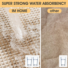 IM HOME Waffle texture close-up shows dense pile for quick moisture pickup.