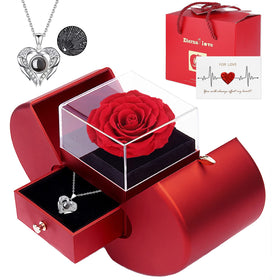 Moshen Eternal Rose Gift Box with Necklace — Preserved Rose Jewelry for Women
