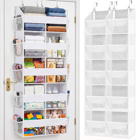 Ofiray-Home Over The Door Organizer 5 Tiers - Extra Large 10-Compartment Behind-Door Storage, Clear Window, 50 lb Capacity