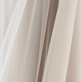 Bujasso Beige 90% Blackout Curtains with Sheer Overlay | 37x84 Double Layer