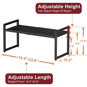 Cidaziya Expandable Kitchen Storage Shelves – 110LBS Heavy Duty Metal Shelving Unit for Kitchen, Pantry & Garage
