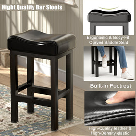 SANUMY Bar Stools Set of 2 – 30-Inch Counter Height, Premium Saddle Seats, Heavy-Duty Base