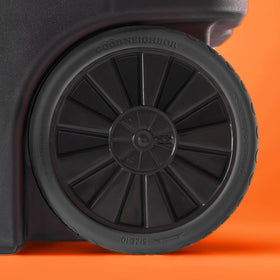 Good Neighbor Wheels - Original Quiet Trash Can Wheel Covers, 10in Silicone, Set of 2 (Black)