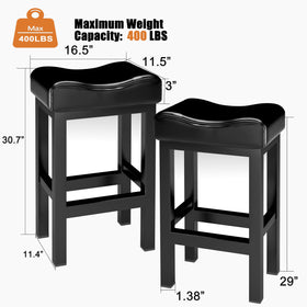 SANUMY Bar Stools Set of 2 – 30-Inch Counter Height, Premium Saddle Seats, Heavy-Duty Base