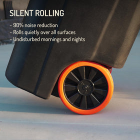 Good Neighbor Wheels - Original Quiet Trash Can Wheel Covers, 10in Silicone, Set of 2 (Black)