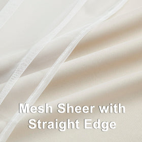 Bujasso Beige 90% Blackout Curtains with Sheer Overlay | 37x84 Double Layer