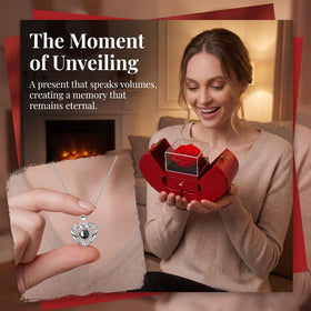 Moshen Eternal Rose Gift Box with Necklace — Preserved Rose Jewelry for Women
