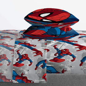 Jay Franco Marvel Spiderman Burst 5-Piece Full Bed Set | Reversible Comforter & Sheet Set
