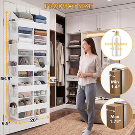 Ofiray-Home Over The Door Organizer 5 Tiers - Extra Large 10-Compartment Behind-Door Storage, Clear Window, 50 lb Capacity
