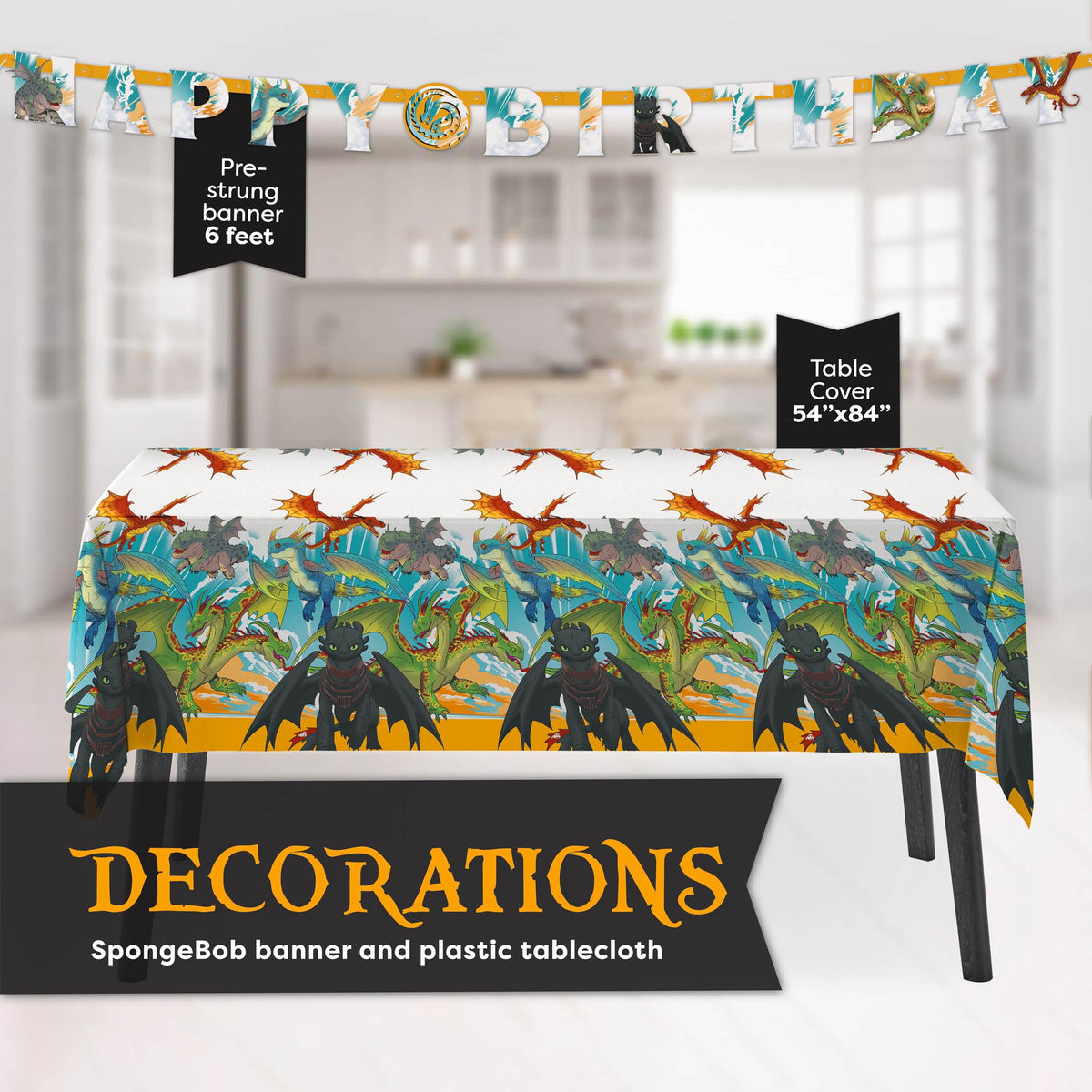 Unique How to Train Your Dragon 6-5inch napkins complement the decor and absorb spills.