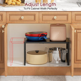 Cidaziya Expandable Kitchen Storage Shelves – 110LBS Heavy Duty Metal Shelving Unit for Kitchen, Pantry & Garage