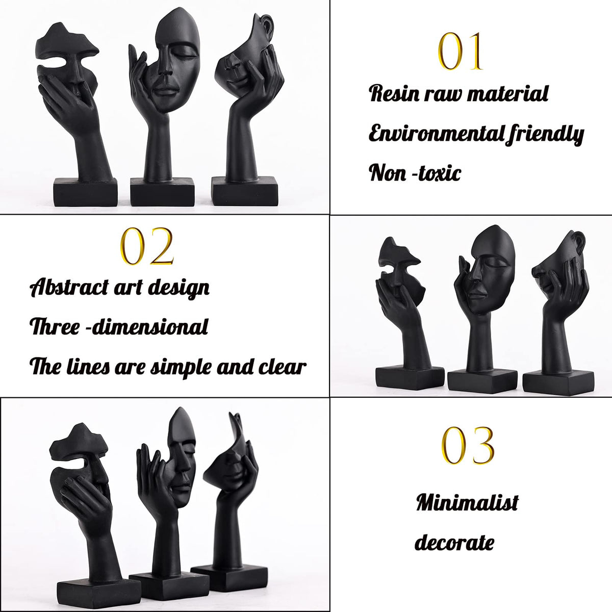 oliruim thinker statues set dramatic posing 2 creates visual interest on desks.