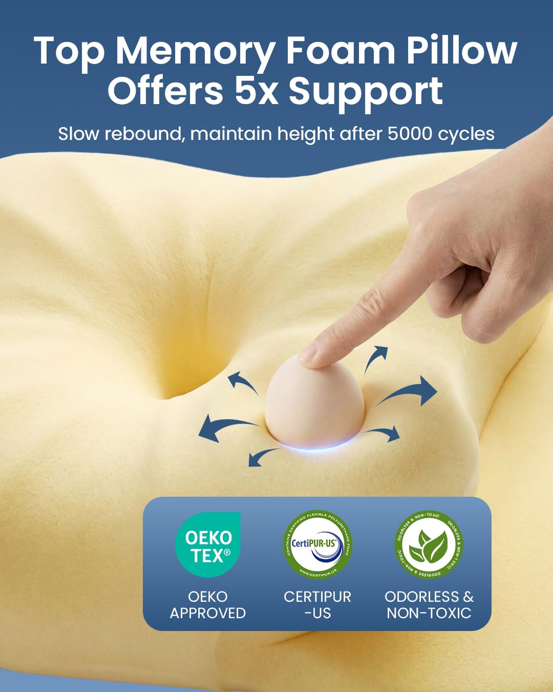 Rainbow Note OEKO-TEX certified pillow ensures safe materials.