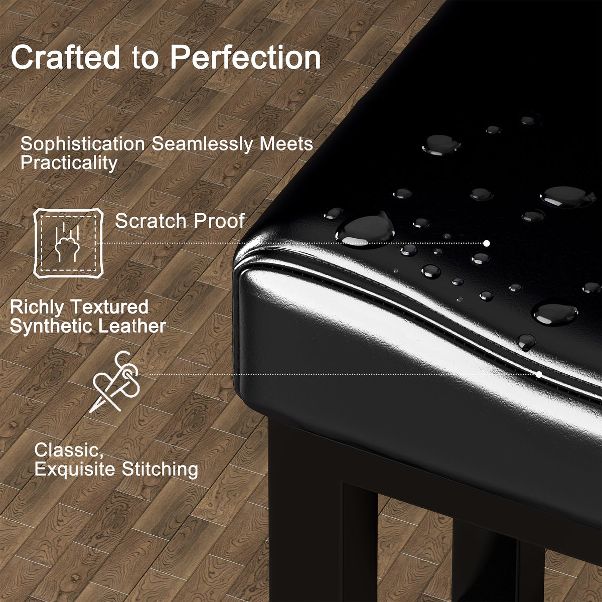 SANUMY Bar Stools Set of 2 – 30-Inch Counter Height, Premium Saddle Seats, Heavy-Duty Base